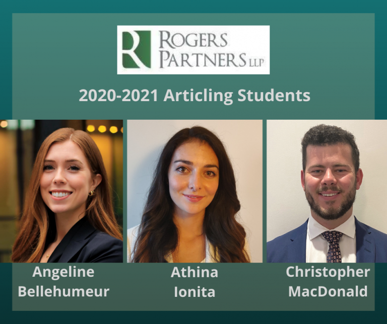 20202021 Articling Students Rogers Partners LLP